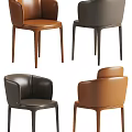 Modern Leisure Chairs With Brown And Black Leather Upholstery For Stylish Home Living Room