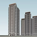 Modern High Rise Residential Buildings With Glass Facade And Urban Architecture Design
