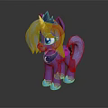 Purple Pony Game Character With Blue Mane Tail Crown And Moon Star Necklace