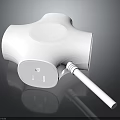 White Sleek Electrical Device With Plug And Rounded Modern Surface Design 3d model
