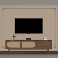 Elegant TV Wall Design With Wooden Panels And Decorative TV Stand