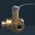 Brass Valve With Silver Top Handle And Three Way Connection Ports