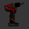 Red and Black Cordless Drill with Ergonomic Grip and Lithium Ion Battery 3d model