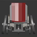 Modern Wheelchair With Red Seat Black Frame Gold Wheels And Reflective Design