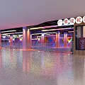 Spacious Modern Fitness Studio With Colorful Neon Lights And Graffiti Pillars