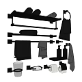Bathroom Cabinet Rack With Towel Bars Shelves Hooks And Toiletries Storage