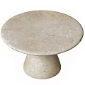 Modern Round Stone Dining Table With Conical Base And Minimalist Design 3d model