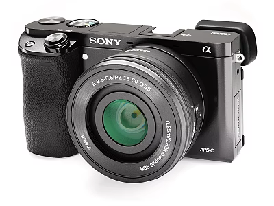 Sony Alpha Digital Camera APS C E 18 55mm Lens Black Body With Dials 3d model