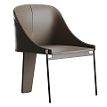 Modern Lenzi Metallic Leather Single Chair 3d model