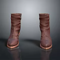 Classic Brown Leather Boots With Side Zipper Design And Lightweight Sole