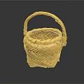Practical Handwoven Wicker Basket With Sturdy Handle And Braided Texture For Daily Use
