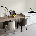 Modern Dining Table Chair Combination Dining Table Chair 3d model