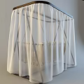 Cozy Hanging Chair With Beige Cushions Dark Frame And White Curtains