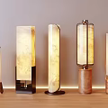New Chinese style marble floor lamp 3d model