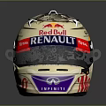 Professional Racing Helmet With Red Bull Renault Total Monster Logos And Colorful Design