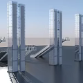 Modern Hotel Elevator Lobby With Transparent Glass Shafts And Spacious Design