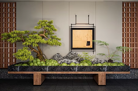 Plant Combination Modern Plant Landscaping Pine Landscape Plant Flower Pond Potted Plant 3d model