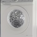 Dynamic Transparent Water Splash Sculpture With Shiny Surface On Black Background