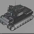 Modern Armored Military Tank With Tracked Chassis Turret Weapon System And Communication Antenna