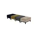 Beige Tufted Ottoman With Wooden Legs And Multiple Color Options