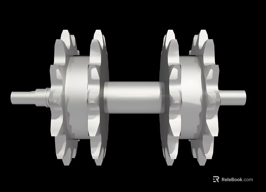 Industrial Hardware Gear Component With Metal Shaft And Precision Teeth Design 3d model 