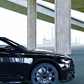 Sleek Black Luxury Car With Modern Exterior Design And LED Headlights
