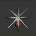 Unique Starfish With Multiple Spikes And Red Center On Dark Background
