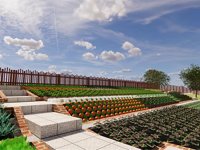 Modern vegetable garden 3d model Modern vegetable garden 3d model