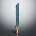 Unique Blue Blade Sword With Gold And Pink Hilt Design Features