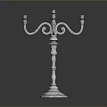 Elegant Silver Candelabra with Multi Armed Classical Design and Decorative Base 3d model