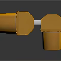 Yellow Traffic Light With Multiple Signal Lamps On Metal Pole Isolated Scene