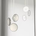 Modern Multiple Globe Chandelier With White Frosted Glass And Metal Hanging Rods For Interior Decor