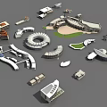 Architectural Models Collection Featuring Various Building Structures And Designs