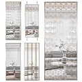Modern Linear Room Divider Design For Living Room With Sofa And Potted Plant
