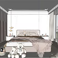 Cozy Kids Room Interior With Pastel Pink Walls Soft Bed Stuffed Bears And Plush Rug