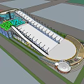 Modern Sports Fitness Center With Running Track And Multipurpose Training Areas
