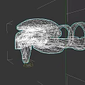 Futuristic Sci Fi Mechanical Weapon With Black Metallic Circular Components And Streamlined Design