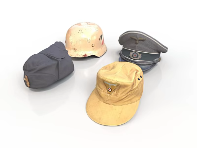 Four Different Styles of Hats and a Useful Bag as Essential Living Accessories for Daily Use 3d model