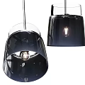 Modern Transparent Glass Pendant Light with Black Shade and Bulb for Contemporary Interior Decor