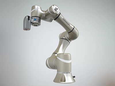 Omron Smart Robotic Arm With Modern Silver Design For Industrial Automation 3d model