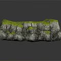 Natural Garden Landscape Rock With Lush Green Moss And Rough Textured Surface