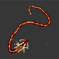 Traditional Chinese Dragon Artwork With Red Yellow Winding Body And Flame Details