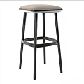 Modern Bar Stools With Black Metal Legs And Upholstered Seats For Kitchen