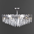 Modern gray metal crystal chandelier living room chandelier 3d model