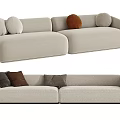 Minotti double sofa 3d model