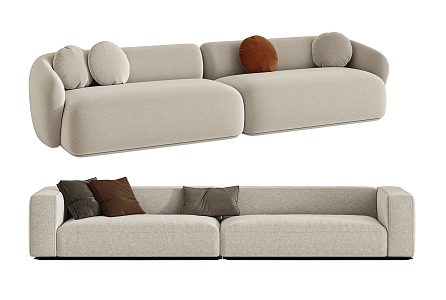 Minotti double sofa 3d model