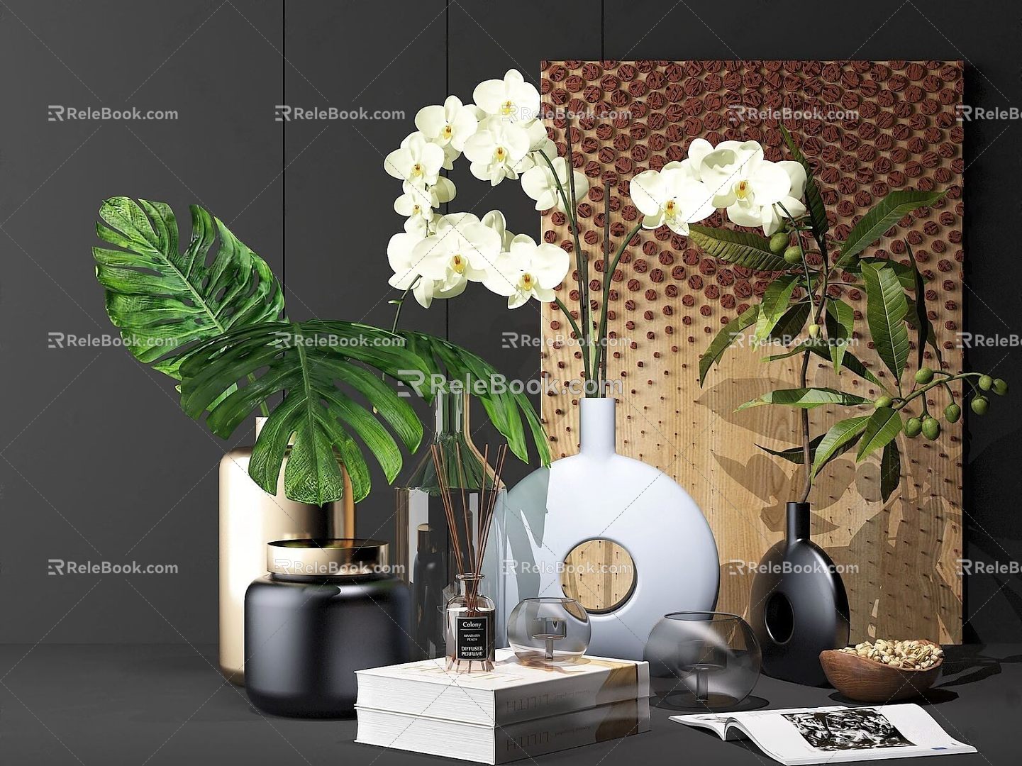 Post-modern Light Luxury Ornaments Combination 3d model