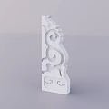 White Carved Decorative Component With Intricate Scroll Patterns For Architectural Decoration 3d model