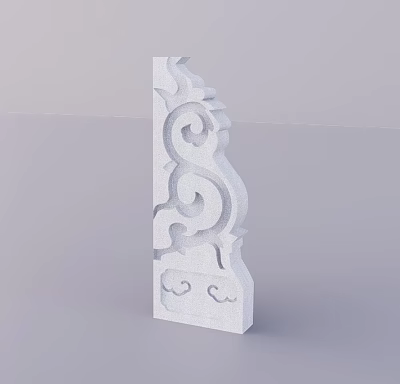White Carved Decorative Component With Intricate Scroll Patterns For Architectural Decoration 3d model