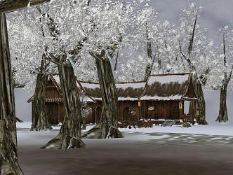 Snow House Scene 3d model